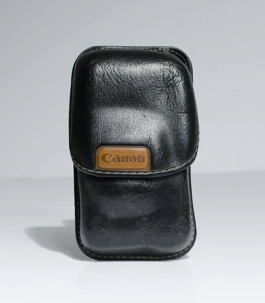 London England 2019 Retro Vintage Canon Film Leather Camera Pouch — Stock Photo, Image