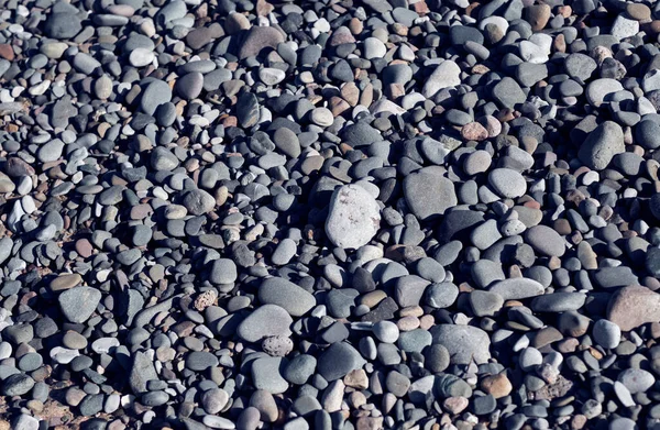 Overhead View Grey Blue Rustic Beach Pebbles Stoney Beach Setting — Stock Photo, Image