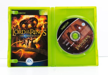 Londra, İngiltere, 01 / 02 / 2018 Xbox Yüzük video oyununun orijinal efendisi Üçüncü Çağ. JR Tolkien video oyunu dönüşümüne kitap. Yeni Zelanda 'da gişe rekorları kıran özel efektler..