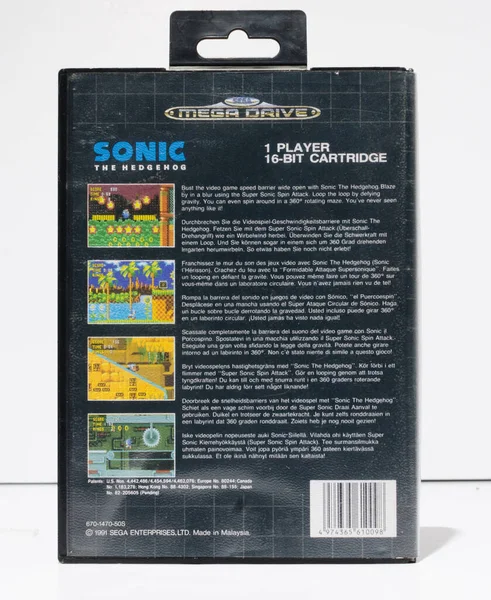 Londra Ngiltere 2019 Sonic Hedgehog Sega Mega Drive Video Oyun — Stok fotoğraf