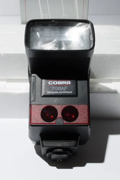 London Inglaterra 2019 Uma Cobra 700 Fotografia Speed Light Flash — Fotografia de Stock