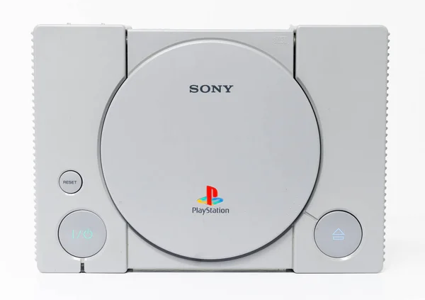 London England 2018 Eine Originale Sony Playstation Konsole Von 1994 — Stockfoto