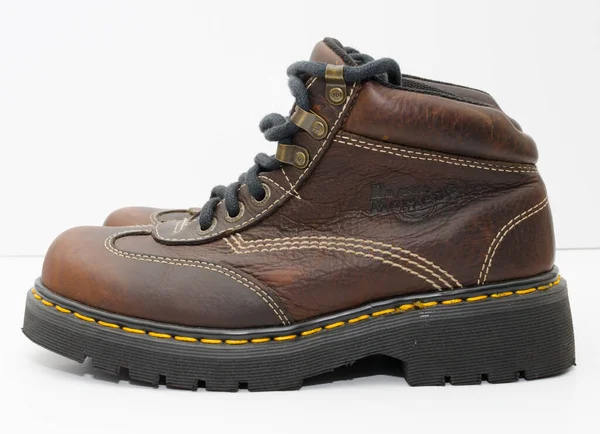 Londra Inghilterra 2019 Martens Stivaletti Brown Wing Tip 9234 Made — Foto Stock