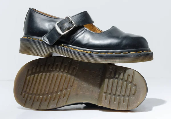 Londres Inglaterra 2019 Martens 5026 Mary Jane Vintage Shoes Dark — Fotografia de Stock