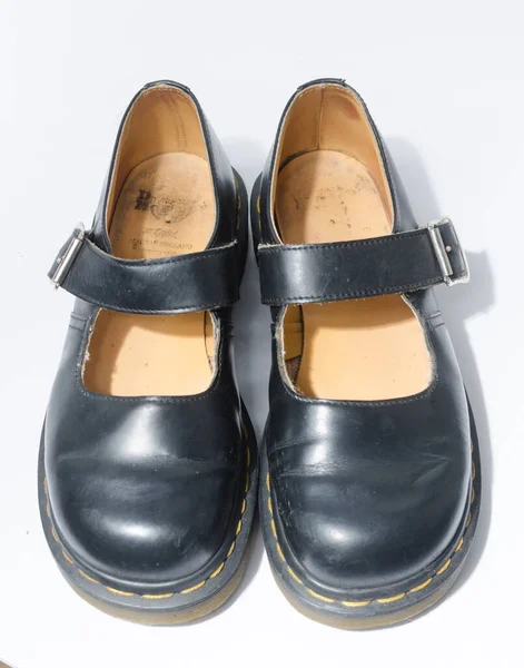 Londres Inglaterra 2019 Martens 5026 Mary Jane Vintage Shoes Dark — Fotografia de Stock