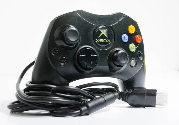 London England 2018 Controlador Cableado Xbox Generación Sucio Usado Para — Foto de Stock