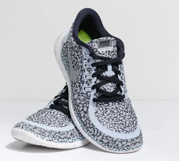 London England 2019 Nike Free Light Blue Snake Skin Style — стоковое фото