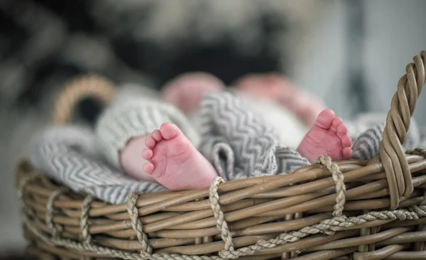 Ένα Όμορφο Μαλακό Ευαίσθητο Ζεστό Μικρό Πόδι Μωρού Φωτογραφήθηκε Ένα — Φωτογραφία Αρχείου