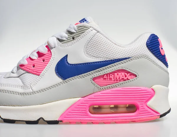 London Englabnd 2018 Nike Air Max 90S Fehér Rózsaszín Lila — Stock Fotó