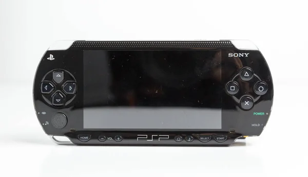 London England 2019 Eine Schwarze Sony Playstation Psp Tragbare Spielkonsole — Stockfoto