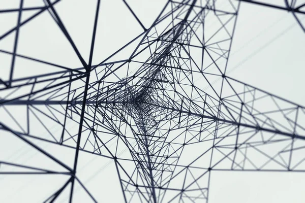 Abstracte Vormen Van Een Elektrische Pyloon Van Onderen — Stockfoto