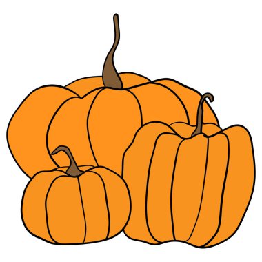 Cadılar Bayramı Balkabağı vektör desen. Web sayfası arka planı, kağıt ambalaj için beyaz arka plan üzerinde basit kabaklar.