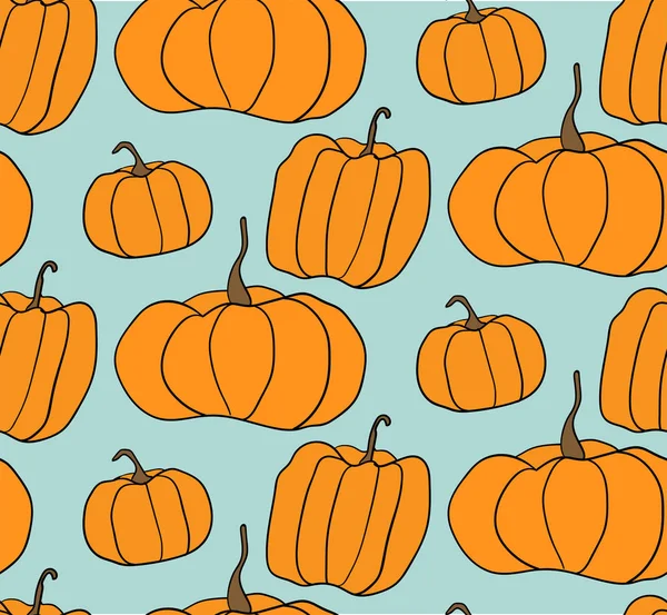 Halloween pumpkin vector pattern. Simple illustration of halloween pumpkins for web page background, wrapping paper. — Stock Vector
