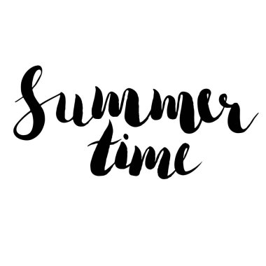 Vektör yaz saati çizilmiş yazı - el. İzole hat Turizm Acenteleri, yaz partisi için. Kartpostal, t-shirt veya poster için büyük tasarım.