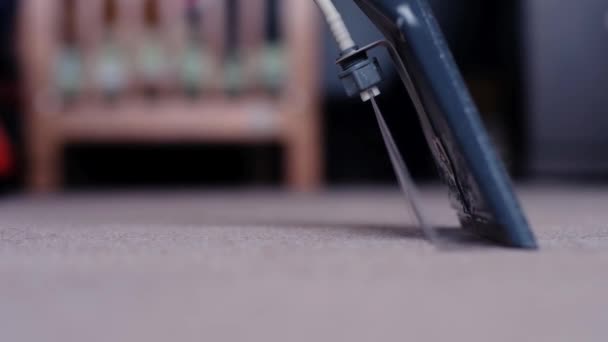 Close-up Of A Person Cleaning Carpet With Vacuum Cleaner — Stock Video