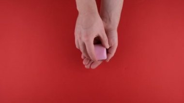  Marriage proposal for February 14. Man proposing to woman with wedding golden engagement ring. Gift for March 8 womens day