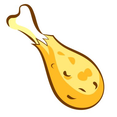 Tavuk bacağı simgesi. Karikatür tarzı tasarım. Yalıtılmış vektör illüstrasyonu