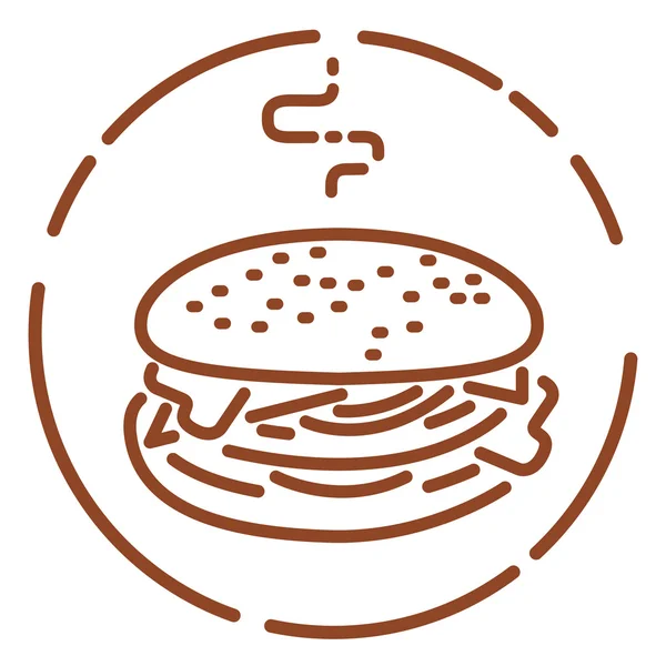 Hamburger ikon. Burger, snabbmats skylt. Trendig platt linje design. Vektor illustration — Stock vektor