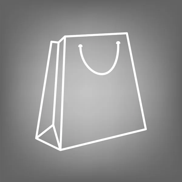 Icono de bolsa de papel Kraft. Ilustración de línea plana. Objeto de vector aislado — Vector de stock