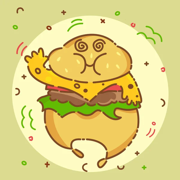 ハンバーガーのアイコン。ベクターイラスト — ストックベクタ