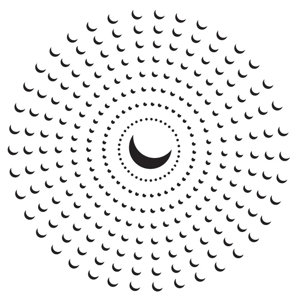 Croissant ou croissant points fond spirale, objet vectoriel abstrait — Image vectorielle