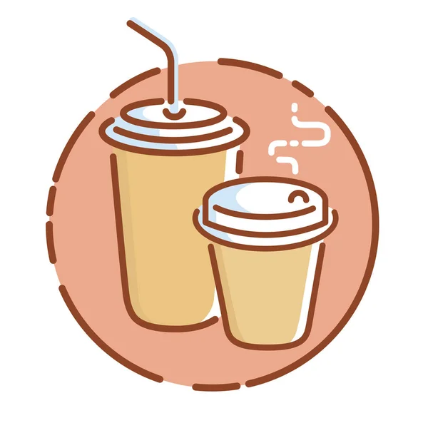 Emporter icône de café, illustration vectorielle design plat — Image vectorielle