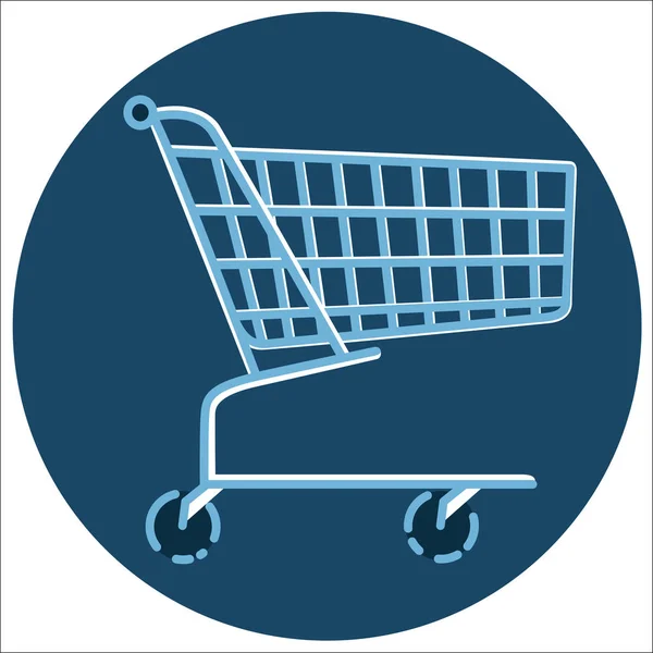 Shopping cart platte ontwerp pictogram, vector teken — Stockvector