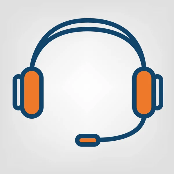 Ακουστικά handsfree εικονίδιο, διακριτικό κέντρο υποστήριξης διάνυσμα — Διανυσματικό Αρχείο
