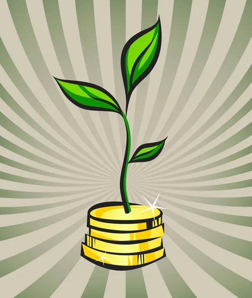 Ανάπτυξη δέντρο χρήματα, επενδυτική επιχειρηματική ιδέα, εικονογράφηση διάνυσμα — Διανυσματικό Αρχείο