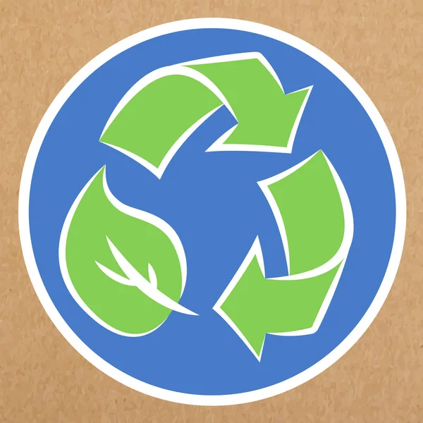 Badge recyclable, panneau de production biologique, objet vectoriel isolé — Image vectorielle