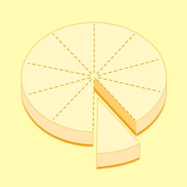 Cheesecake on adet düzeni, vektör kroki çizim bölme
