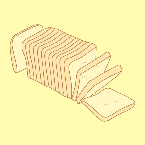 Gesneden brood brood, illustratie sketch, vector 10 Eps — Stockvector