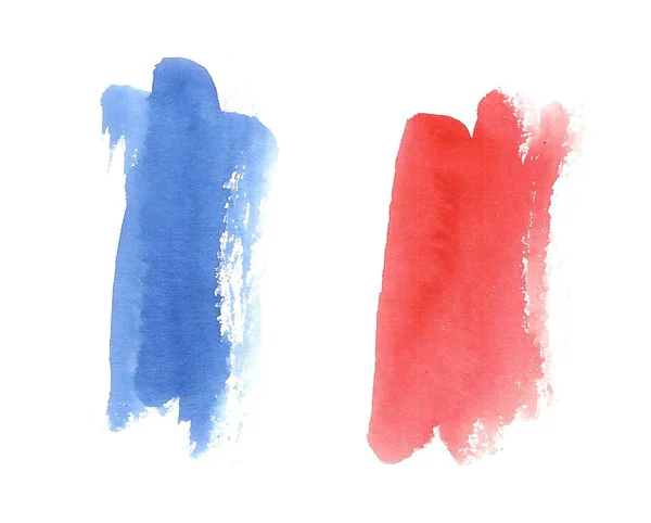 水彩法国国旗，法国抽象旗帜 — 图库照片