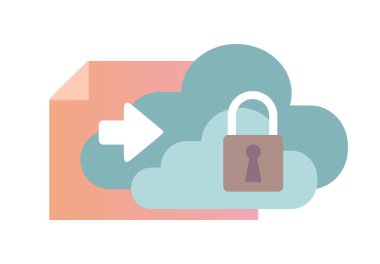 Veri bulut simgesi, düz gradyan stilini, izole vektör işareti