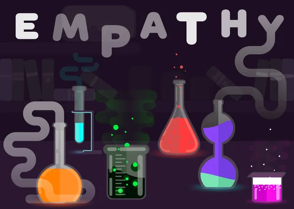 Емпатія це ілюстрація концепції хімічної реакції. Плоский стиль векторний дизайн — стоковий вектор