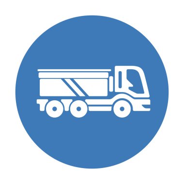 Düz stil, vektör çizim modern kamyon araç simgesini