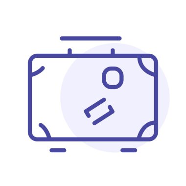Bagaj, valiz, seyahat çantası satırı simgesi. Vektör web işareti, düğme.