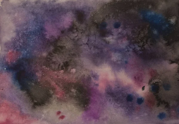 Abstrait fond de l'univers aquarelle, pas de cosmos étoiles — Photo