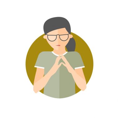 Sinsi, kıskanç, kıskanç kadın, düz vektör simgesi