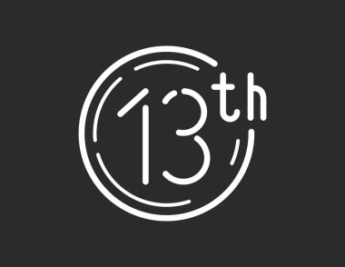 On üçüncü logo, on üç işareti, 13 simge vektör