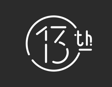On üçüncü logo, on üç vektör işareti, 13 simgesi, 13 sayı