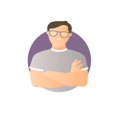 Gurur, overproud adam, daire degrade vektör simgesi