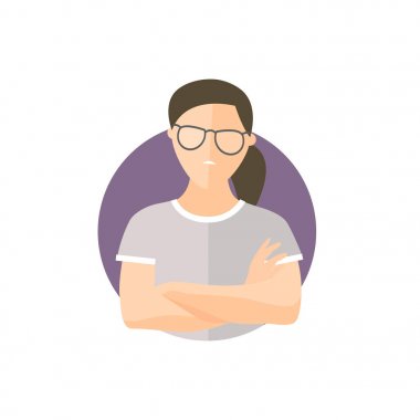 Gurur, overproud, kibir kadın, düz vektör simgesi