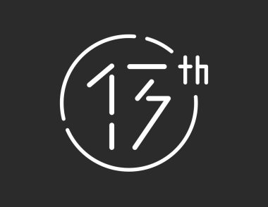 13 logo, 13 simgesi, on üçüncü vektör işareti