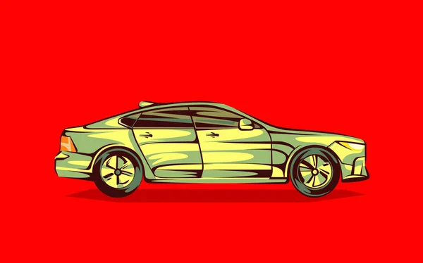 Karikatür tarzı modern arabaya. İzole vektör nesnesi — Stok Vektör