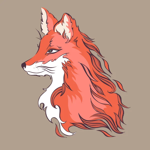 Calm fox, detailed cartoon style vector illustration — Stock Vector