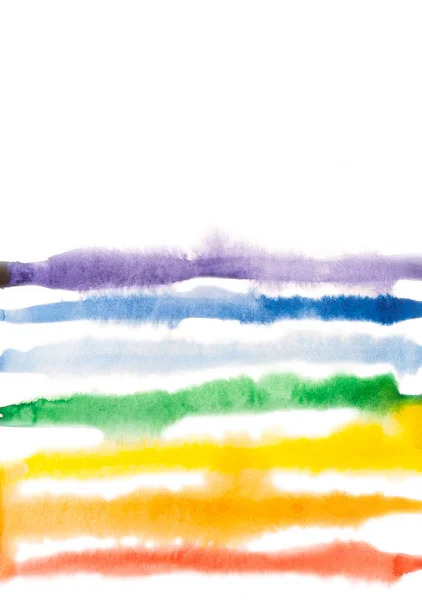 Watercolor rainbow background with free white space — Stock Photo, Image