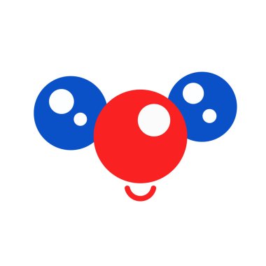 Kırmızı burun günü vektör illüstrasyon izole. Soyut sevimli yüzü