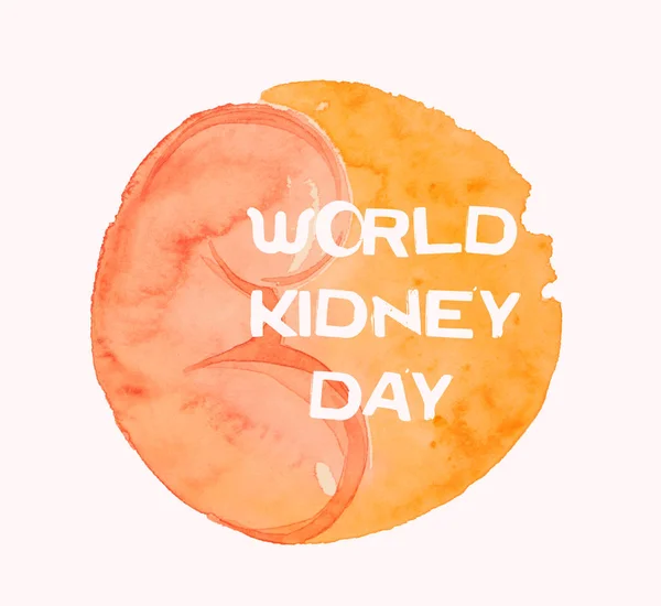 World Kidney Day brushy watercolor poster, square format