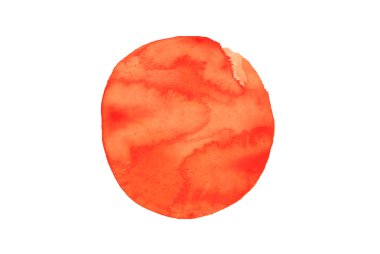 Suluboya kırmızı cirle beyaz izole